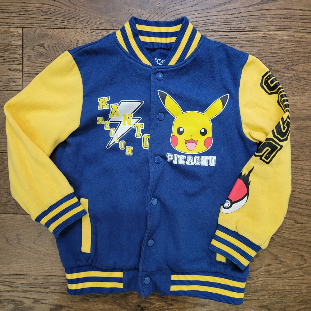 Hybrid Apparel Blue and Yellow Kids Jacket. POKEMON Jacket.